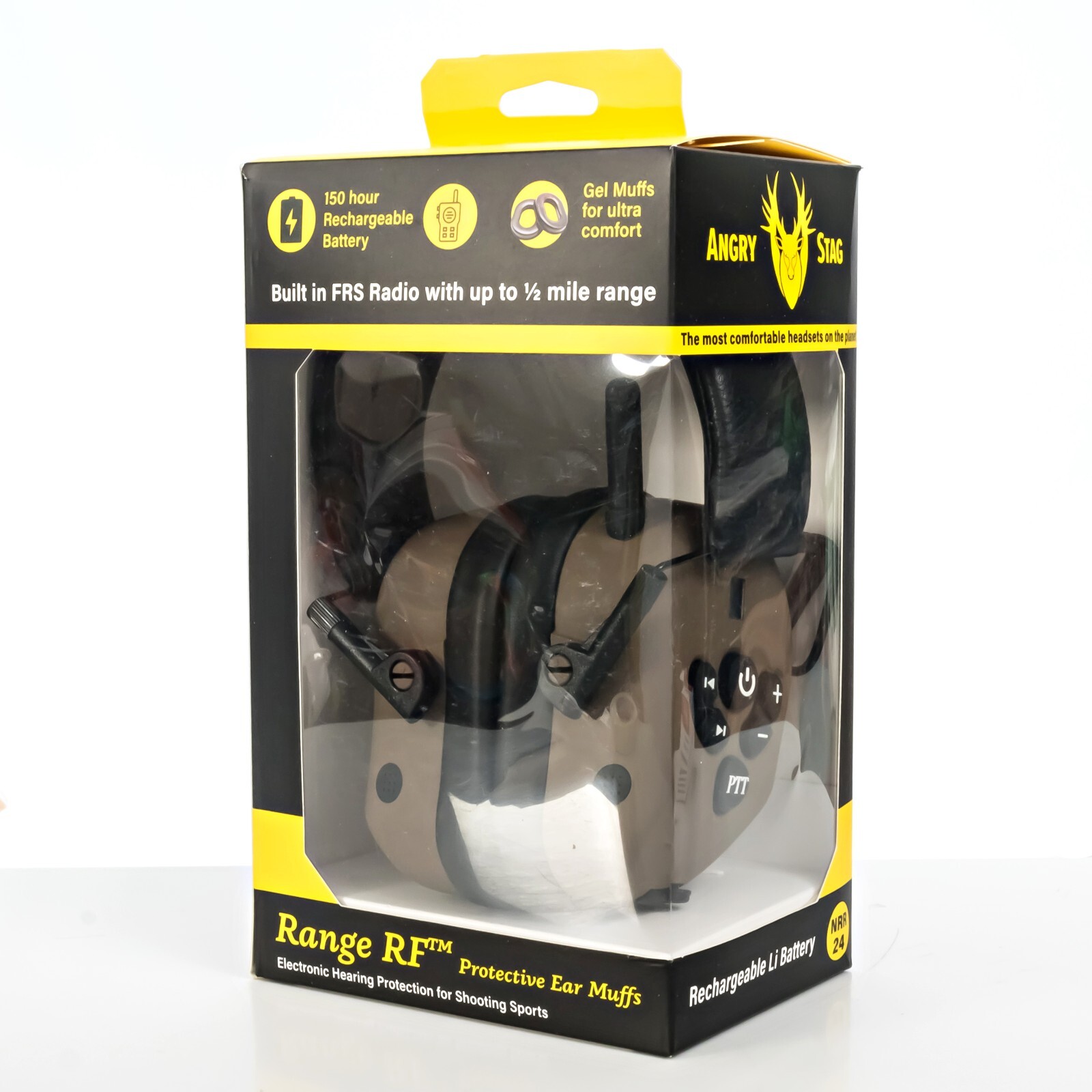 Range Ear Muffs with FRS Radio - Angry Stag - R-100-RF NRR24