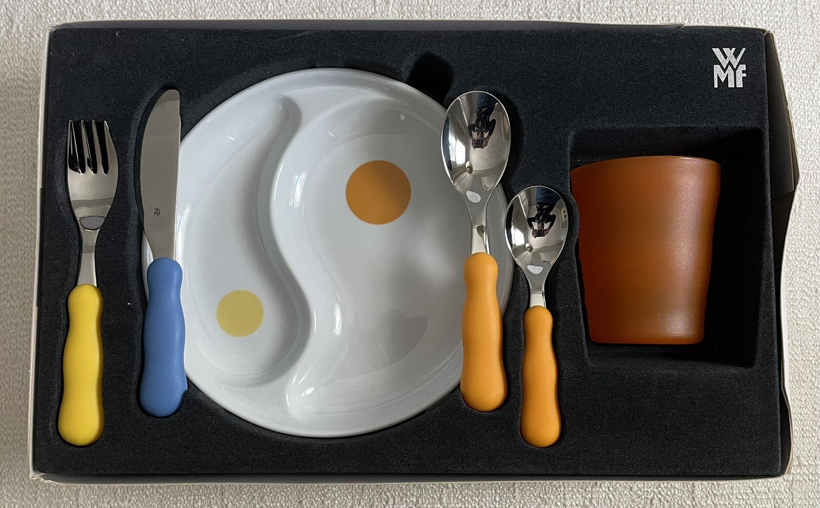 WMF Kinder Set Hits for Kids 6 Piece Ensemble Cutlery, Plate & Cup EXCELLENT