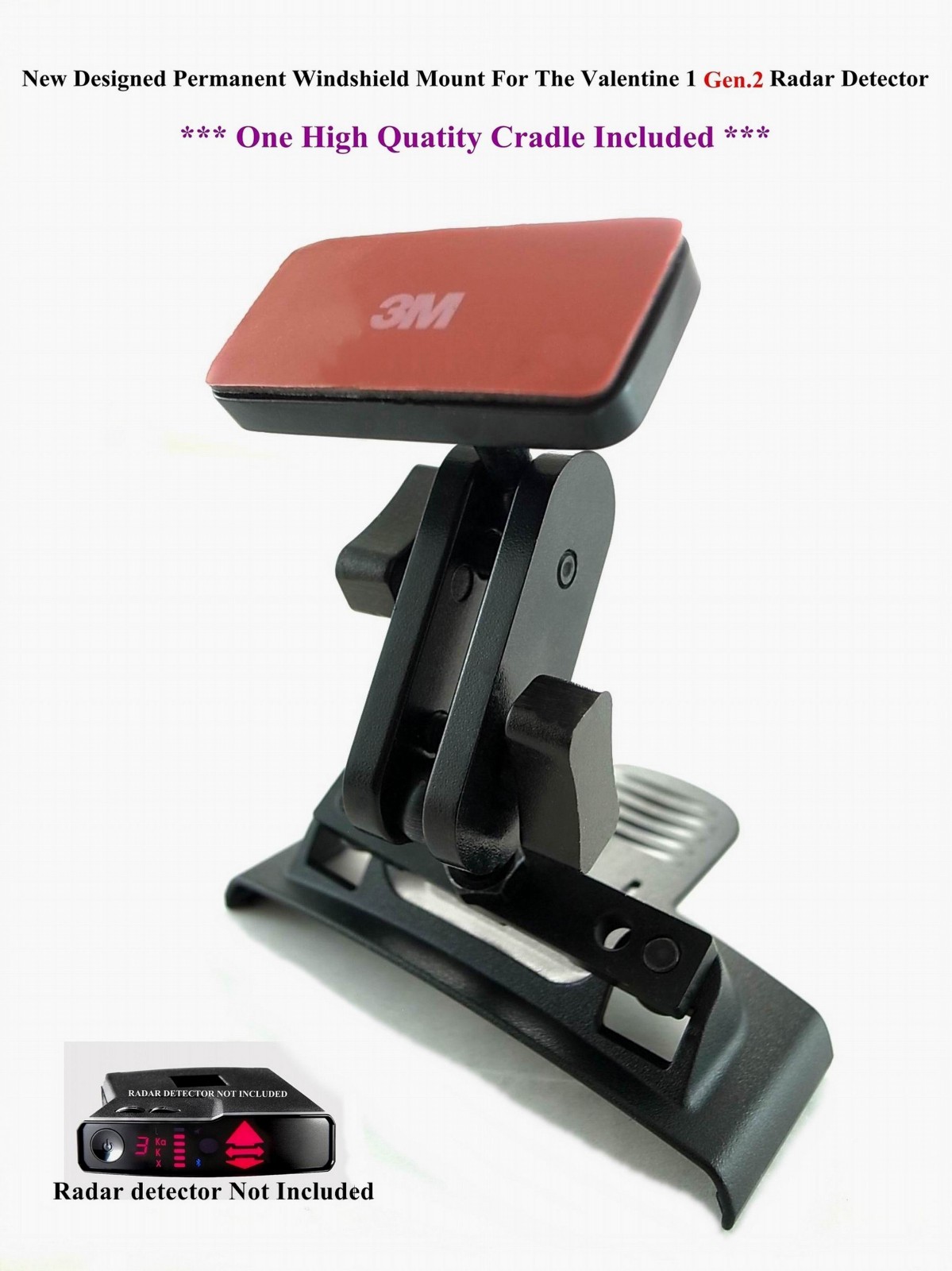 1 New Designed Permanent Windshield Mount For The Valentine Gen 2 Radar Detector
