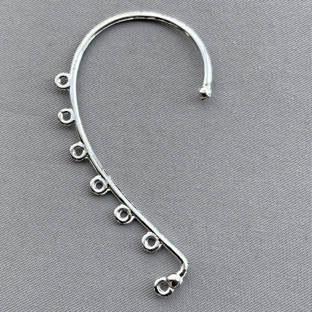 7 Loop Ear Cuff Earrings 57x35mm Antique Silver Plated Alloy Q4 Per Pkg