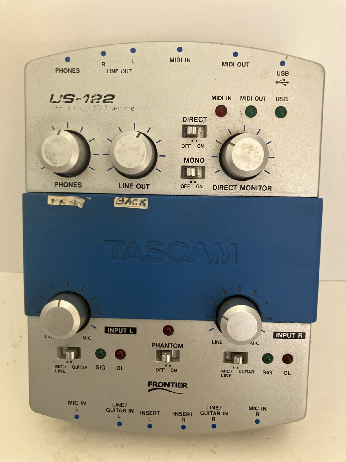 USED Tascam Frontier US-122 2-channel USB Audio MIDI Interface UNTESTED READ