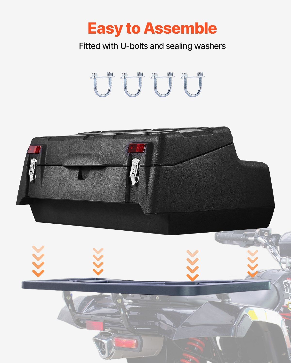 95L ATV/UTV Rear Cargo Box, Waterproof & Durable