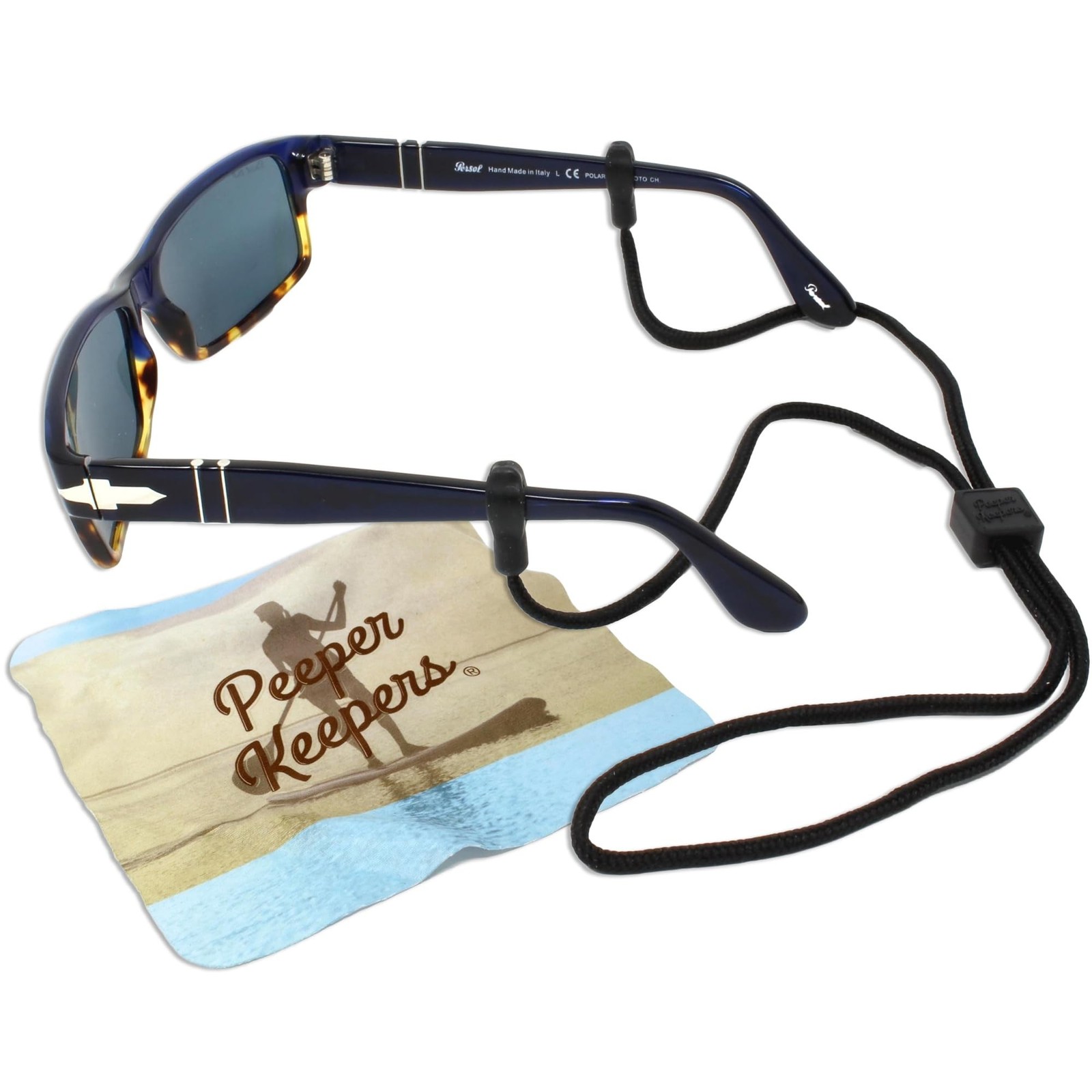 Eyeglass Retainer & Sunglass Holder Supercord Adjustable w/Microfiber Cloth