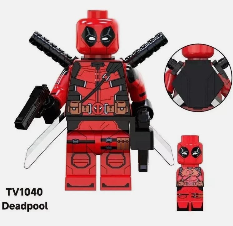 Doll Custom block toy 2PCS Minifigure Deadpool Wolverine Building