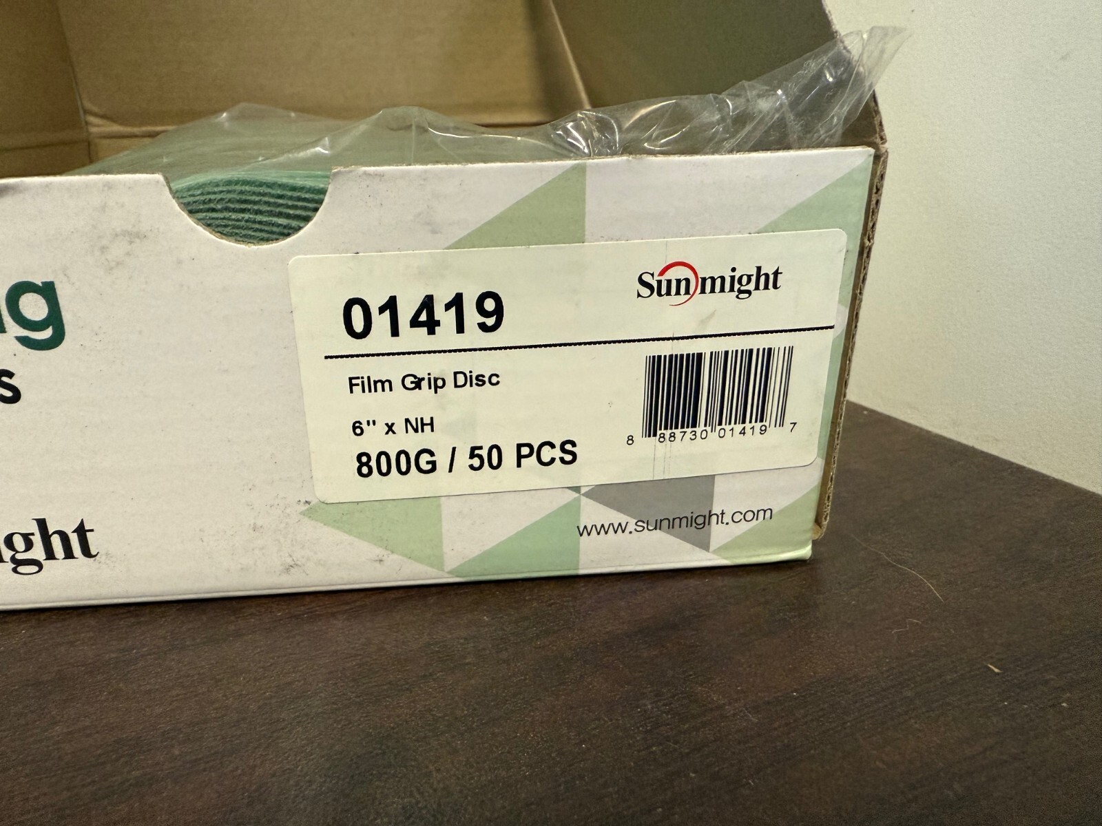 50ct Sunmight 6" Film Grip Discs 01419 P800 Abrasive * No Hole Disc * Brand New