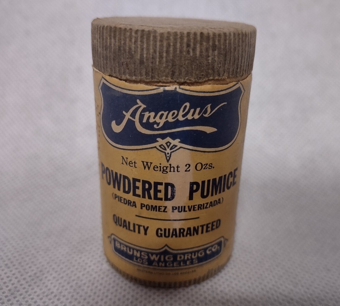 Angelus Powdered Pumice Container 2 oz Brunswig Drug Co