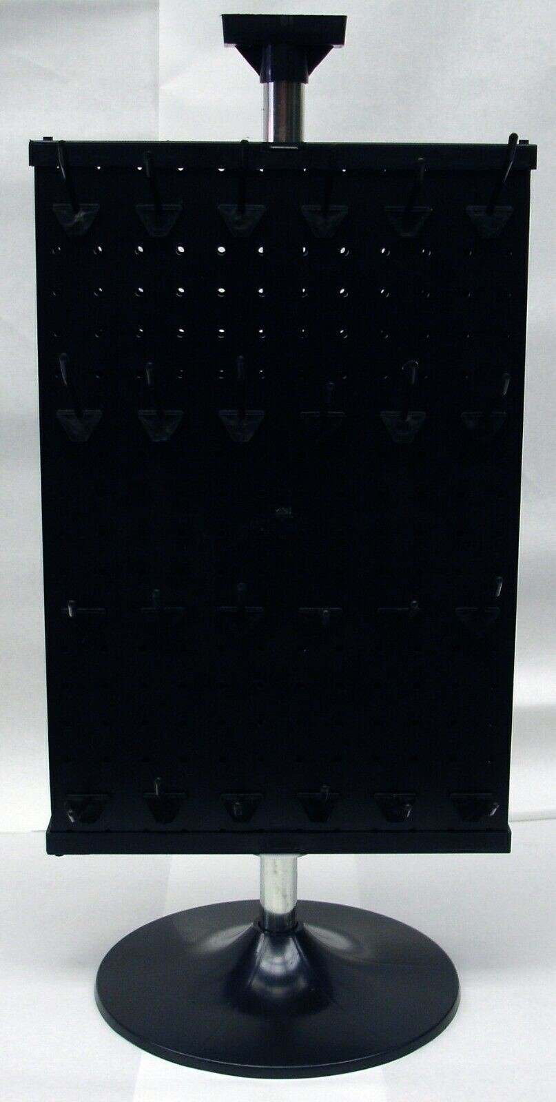 2 Sided Black Counter Top Peg Board Spinner Rack Display Hooks Included
