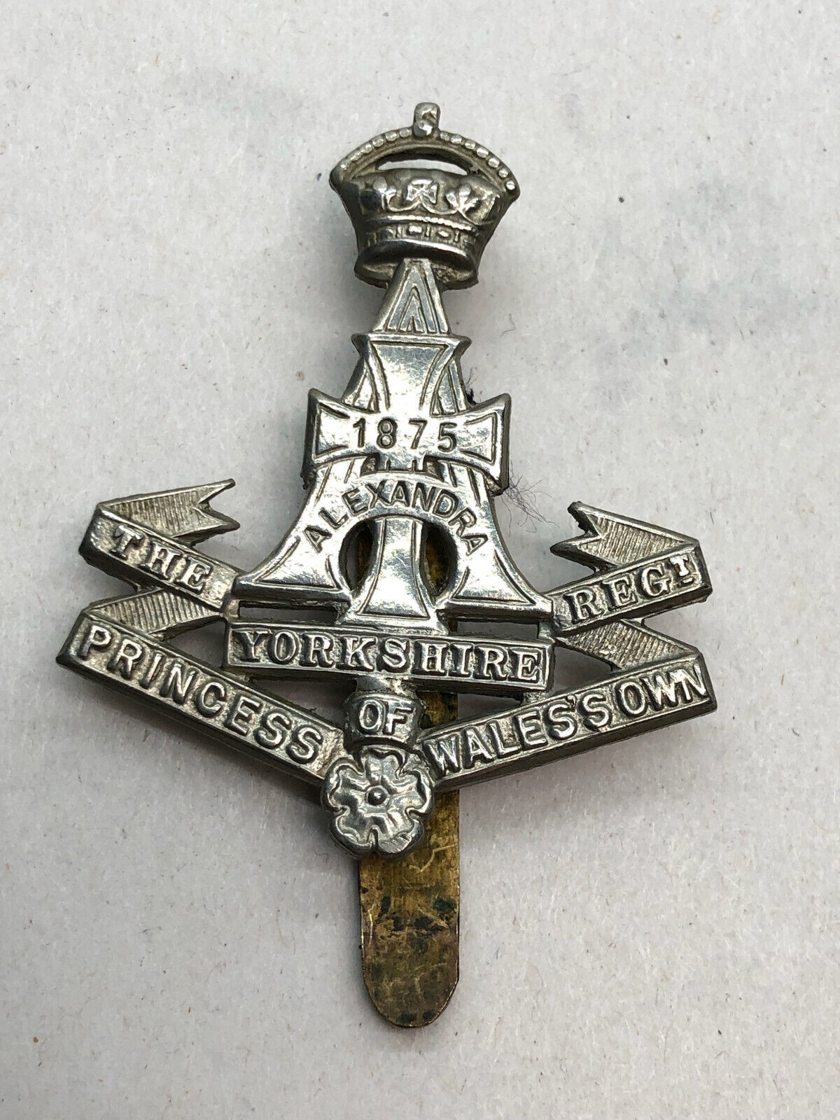 Original WW2 British Army Cap Badge - Princess Wales's Own The Yorkshire Re