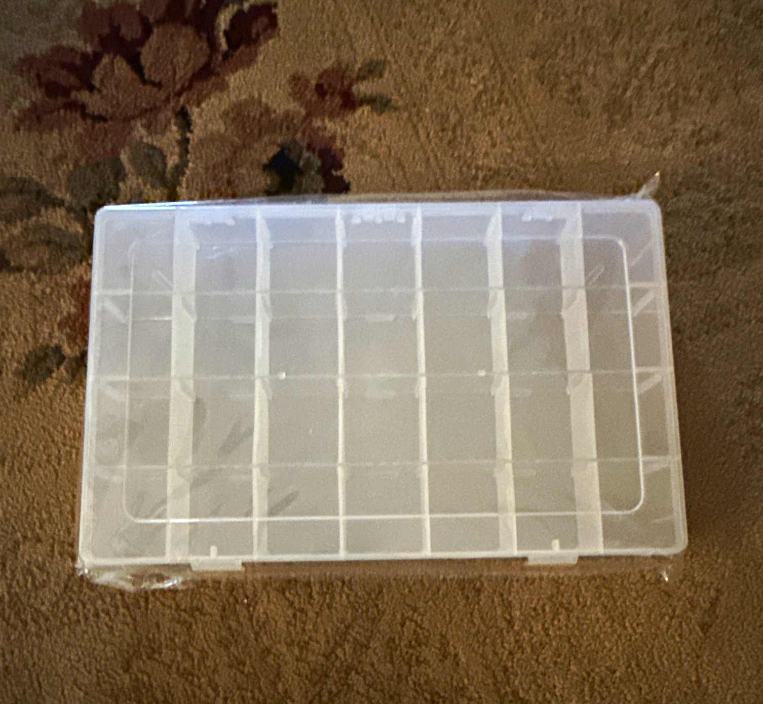 Clear Plastic Bead Storage Organizer Box with Adjustable Dividers