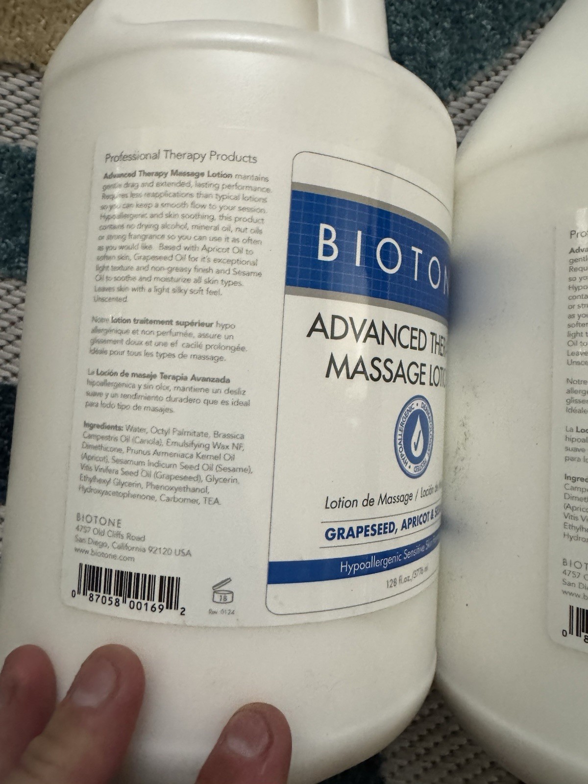 2 BOTTLES Biotone Advanced Therapy Massage Lotion, 128 Ounce Ea. NEW