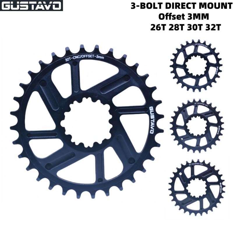 Gustavo Bicycle Chainring 3-bolt Direct Mount Offset 3mm Wide Narrow Teeth Chain