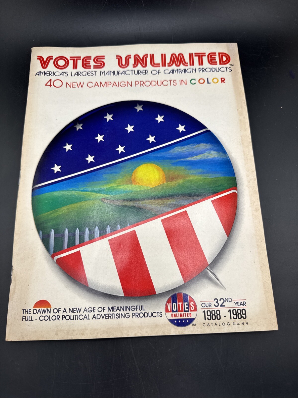 Extremely rare Votes Unlimited manufacturer of campaign products 1988 catalog