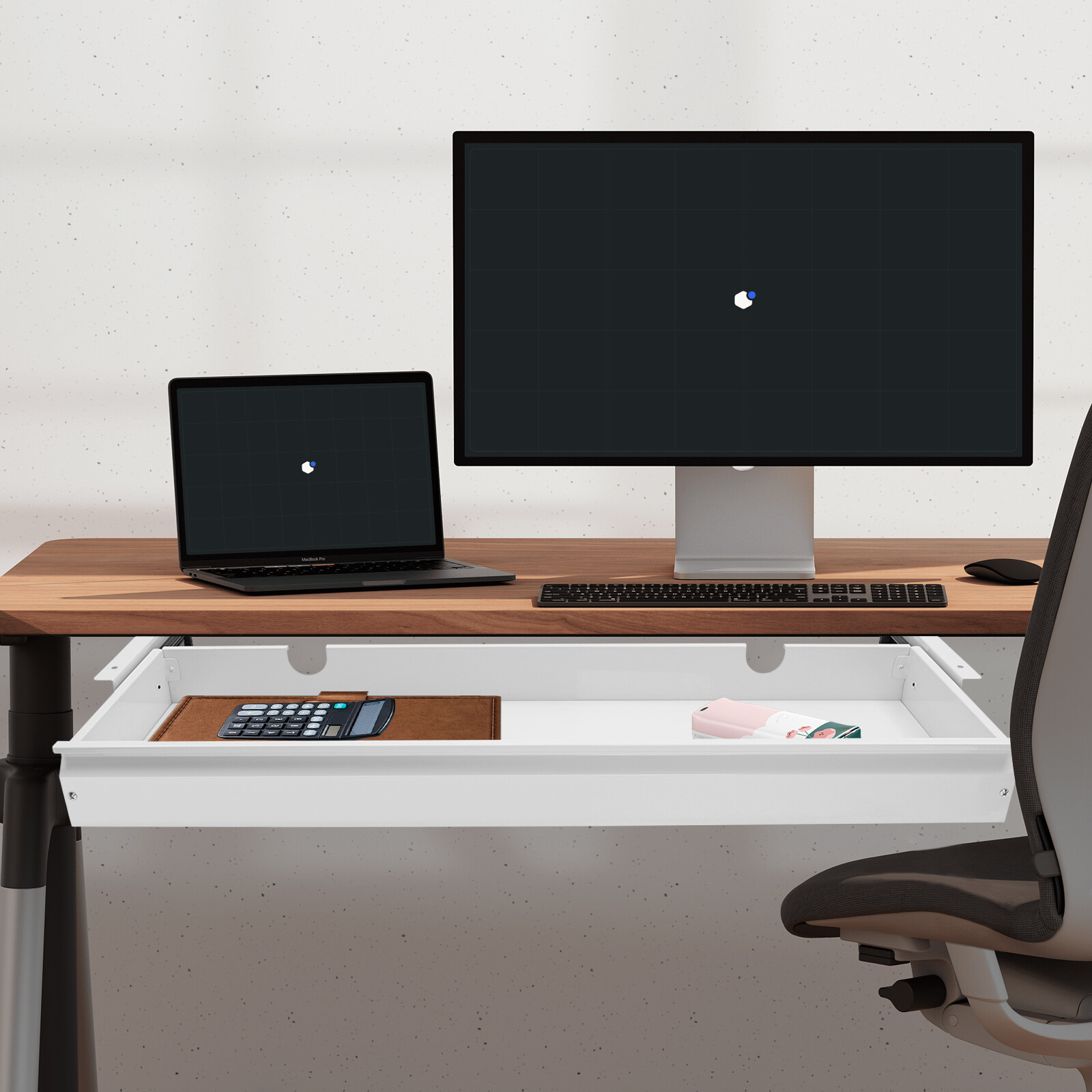 Under Desk Mounted Sliding Pull-out Drawer for Sit Stand Workstation