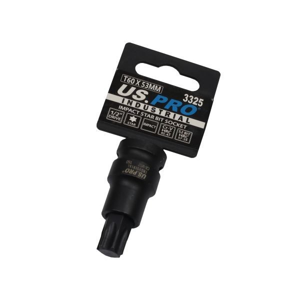 US PRO T60 Impact Star Bit Socket 1/2 Drive Torx 53mm CR-V S2 Phosphate