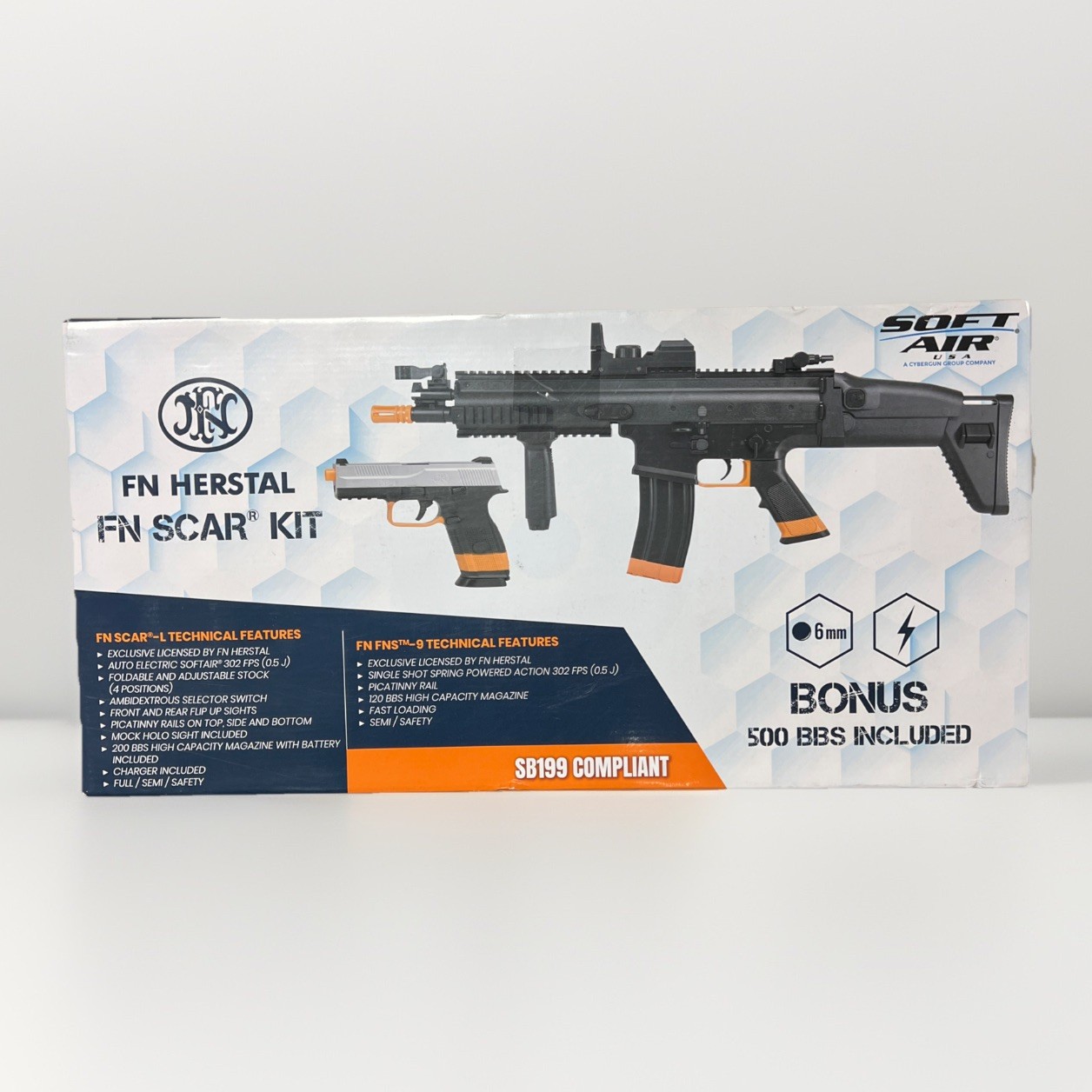 NIB FN Herstal FN SCAR Airsoft KIT SH199 COMPLIANT Pistol & Rifle. Folding Stock