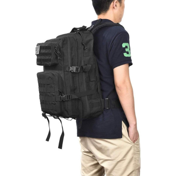 Military Tactical Backpack 40L – MOLLE 3-Day Assault Pack - Black