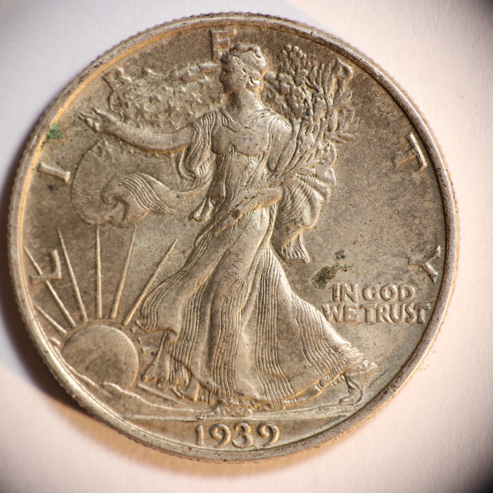 1939 P Walking Liberty Half Dollar 50C Cents Coin Silver, XF/AU!