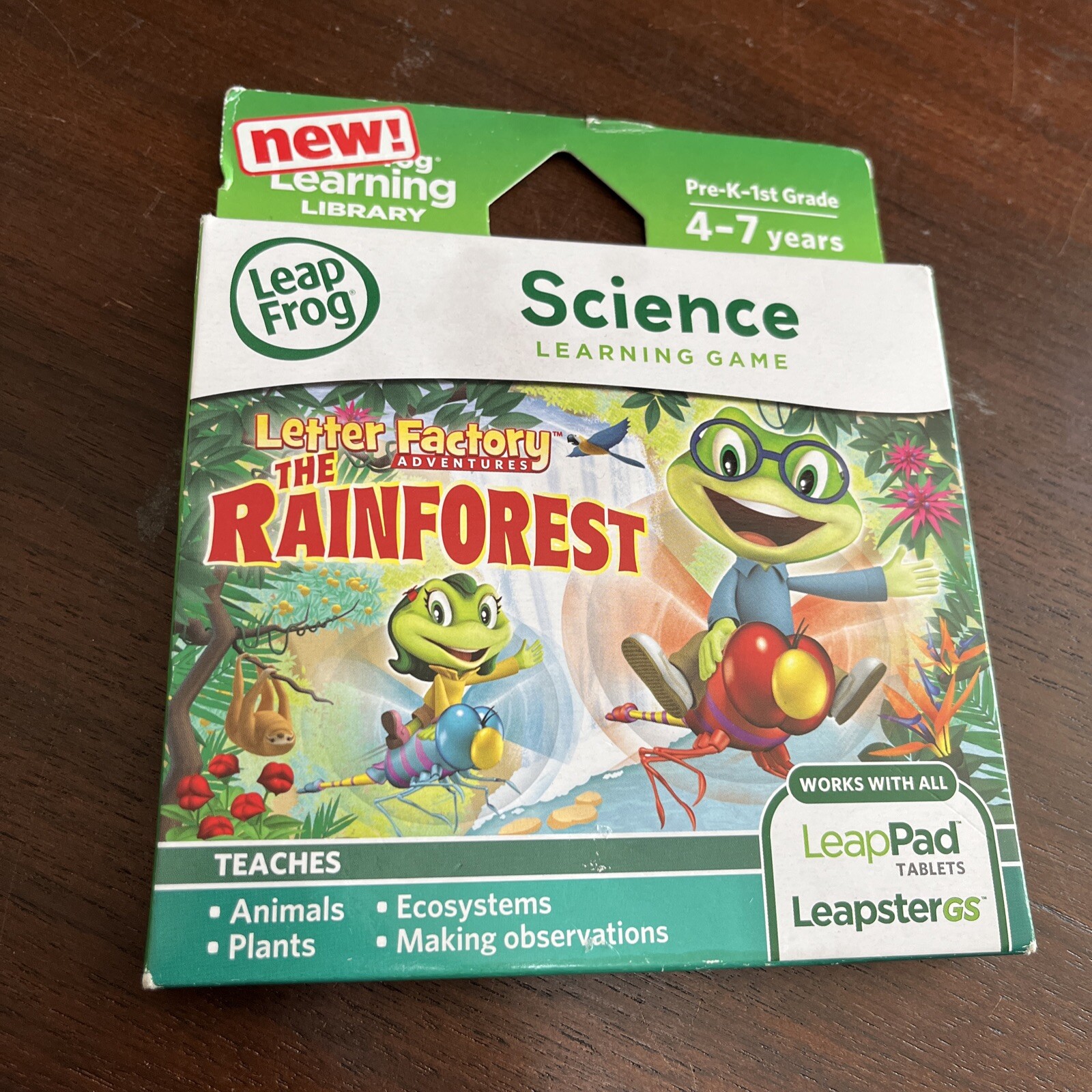 LeapFrog Learning Adventures: Letter Factory THE RAINFOREST~ Science Game