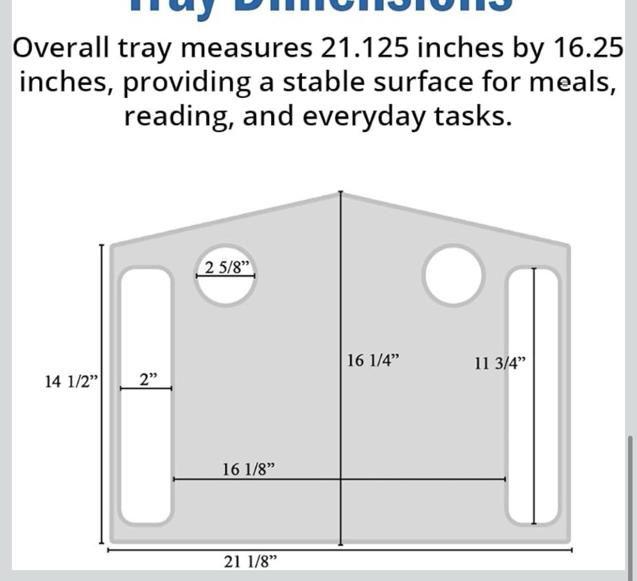 Walker Tray Table Non-Slip Mat Mobility Accessories Cup Holder (21"x16") - Gray