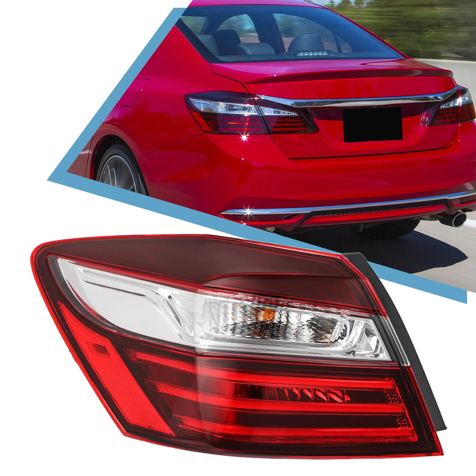 For 2016-2017 Honda Accord Outer Rear Driver Left Side Tail Light Brake Lamp