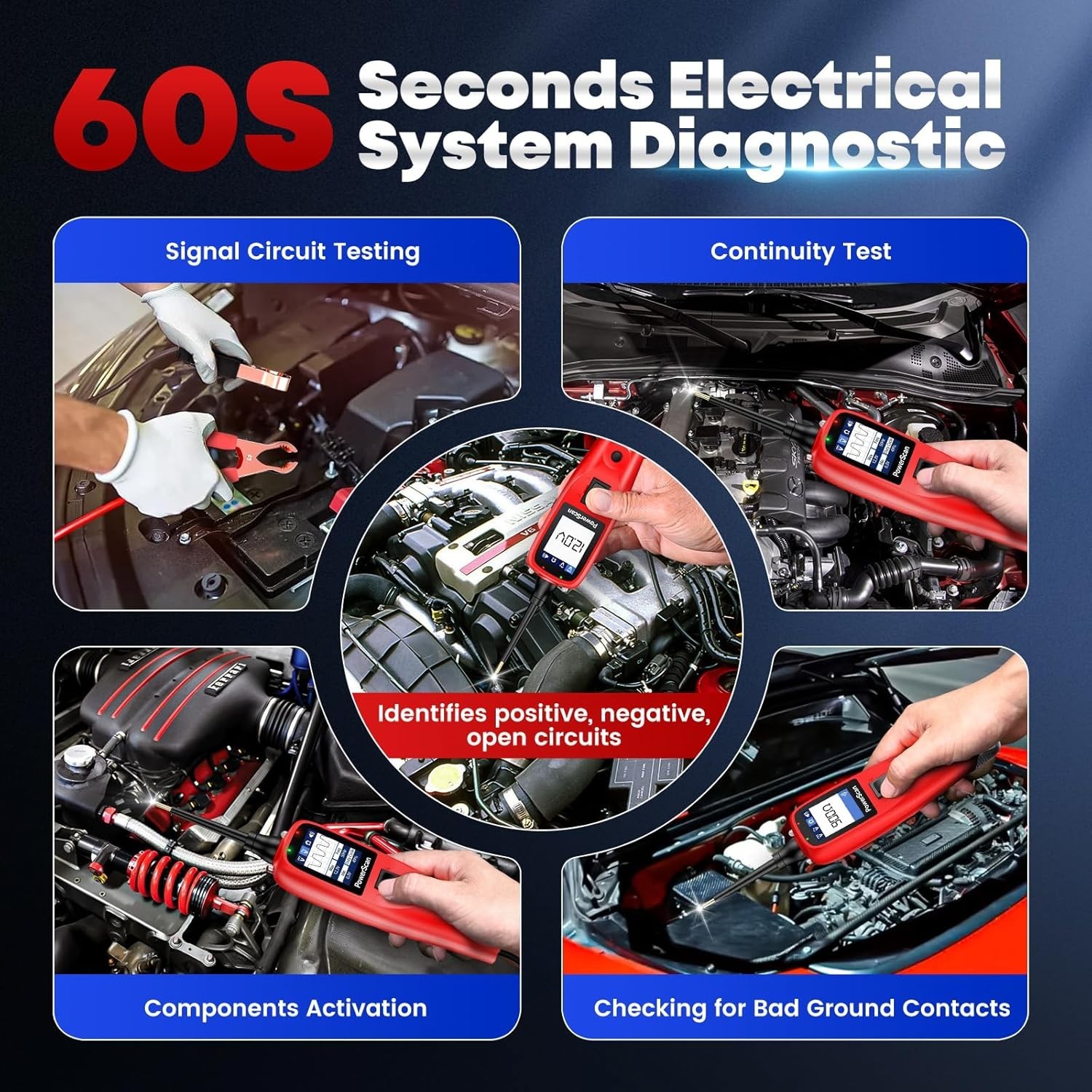 Advanced Power Circuit Tester with Overload Protection & Built-in Flashlight