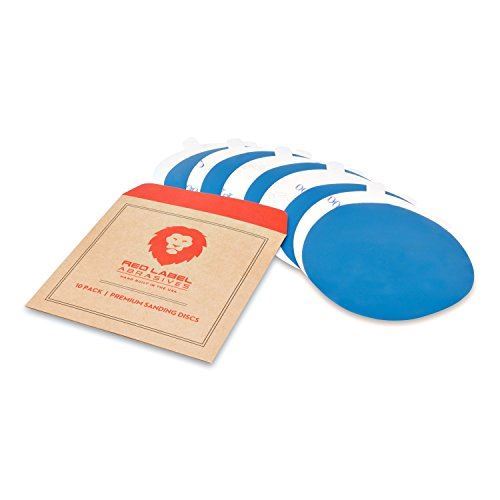 6 Inch 1500 Grit Adhesive Back (PSA) Auto Body Film Sanding Discs, 10-Pack