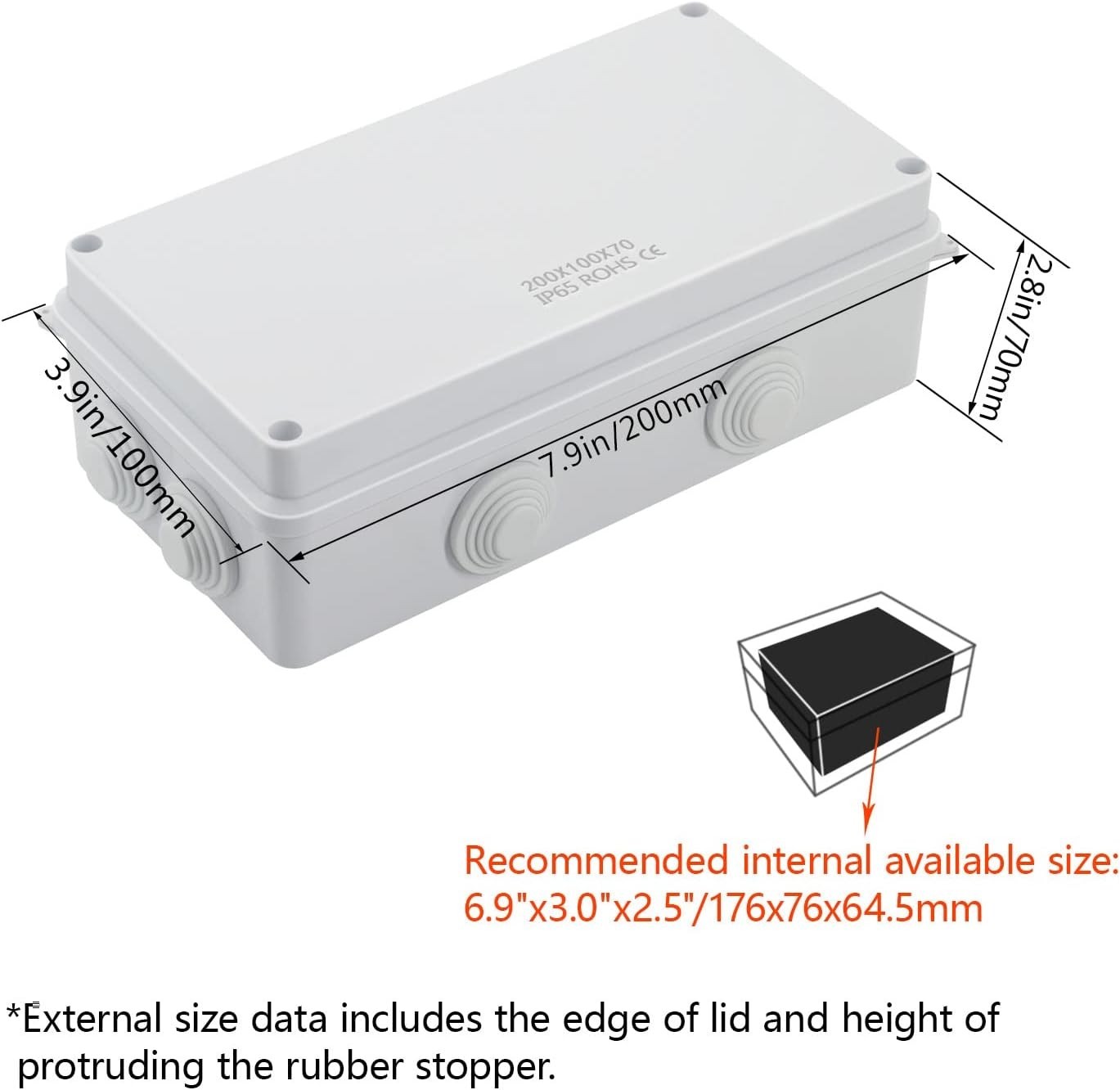 Sturdy ABS Plastic Junction Box Waterproof Dustproof for Electrical Projects