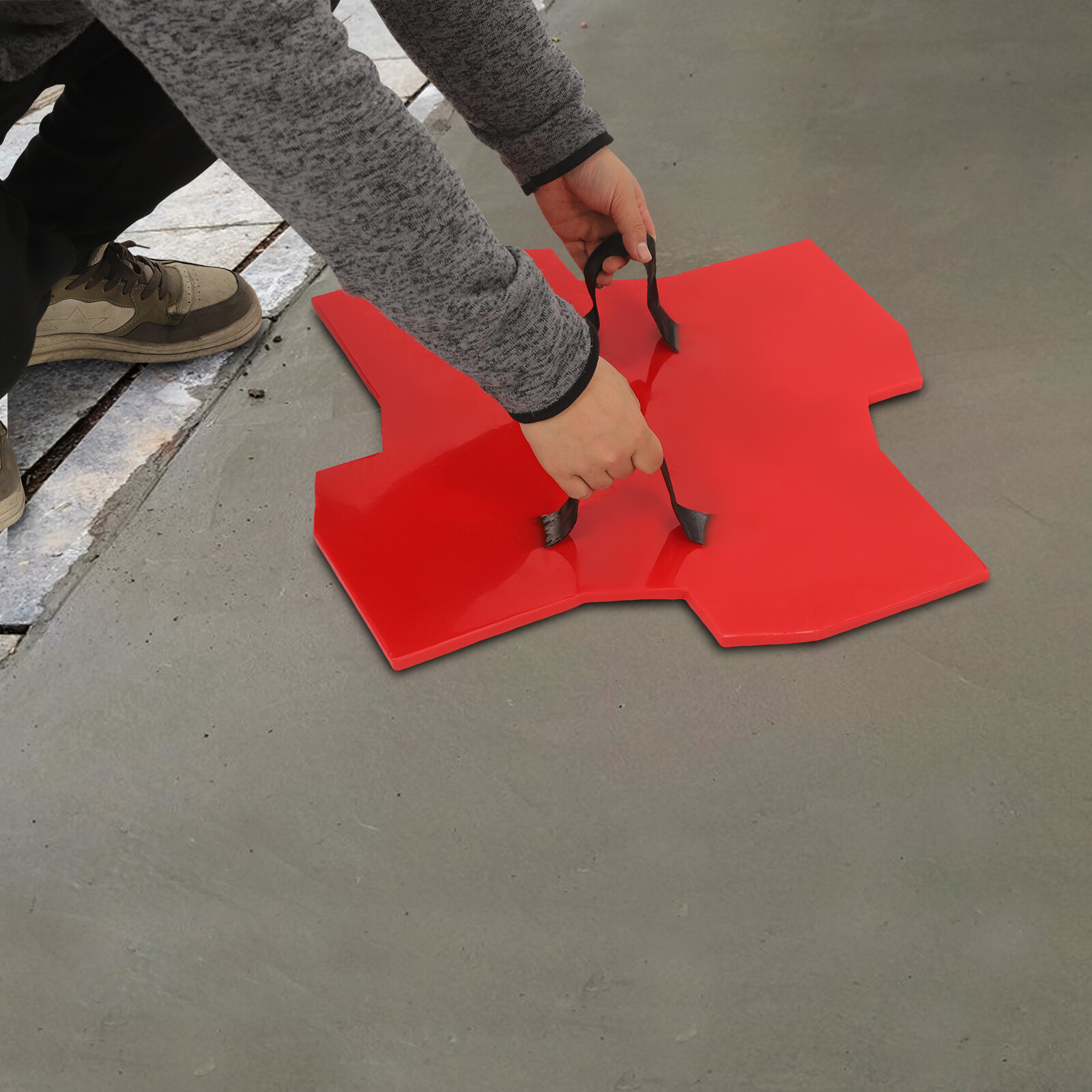 FLOWER RUBBER Concrete Stamp Stone Texture Mat Imprint Printing Cement Sidewalk