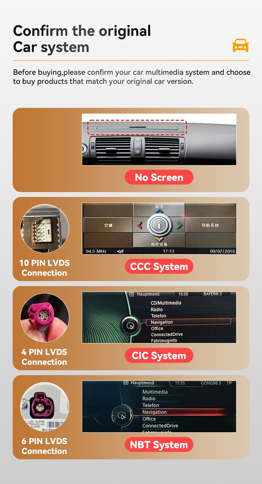 For BMW 1er E87 E88 E81 E82 CIC Carplay Sterep Navi GPS Android 13 MP3 2+32GB BT