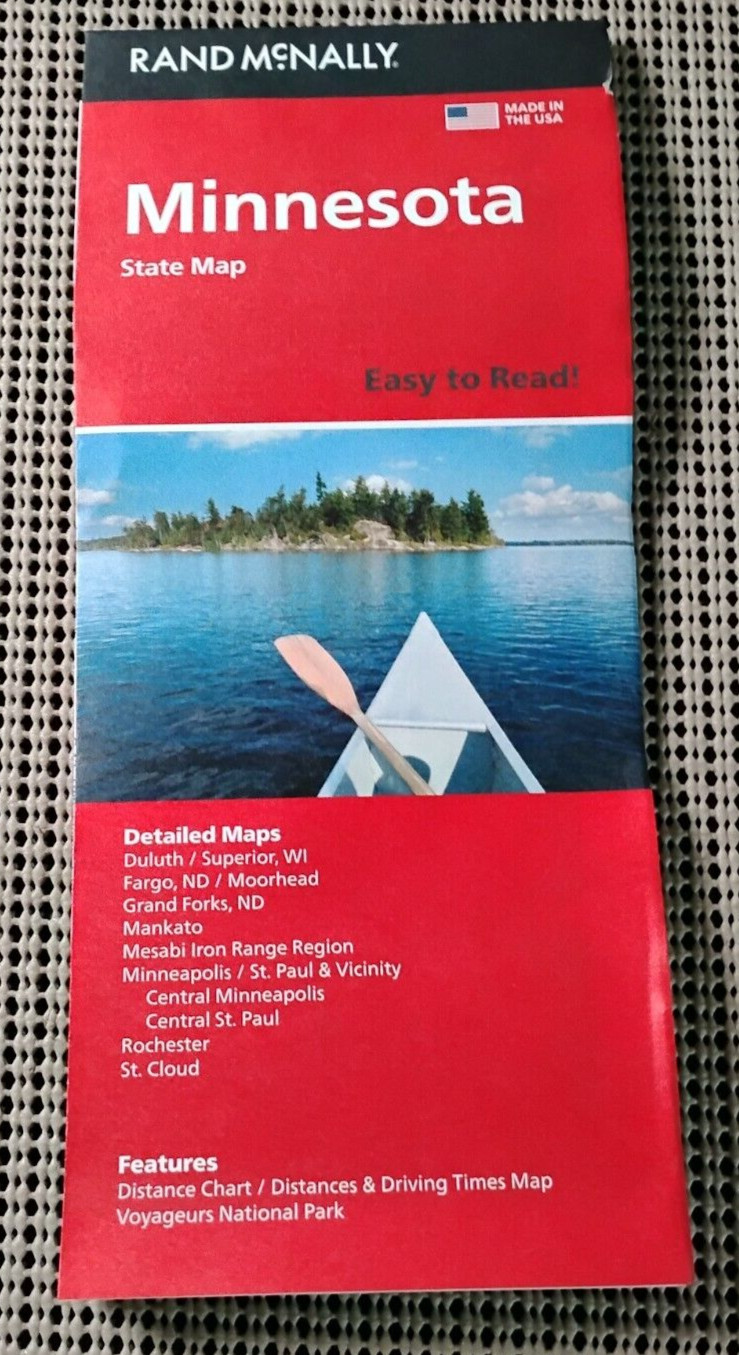 Minnesota State Map Easy To Read by Rand McNally