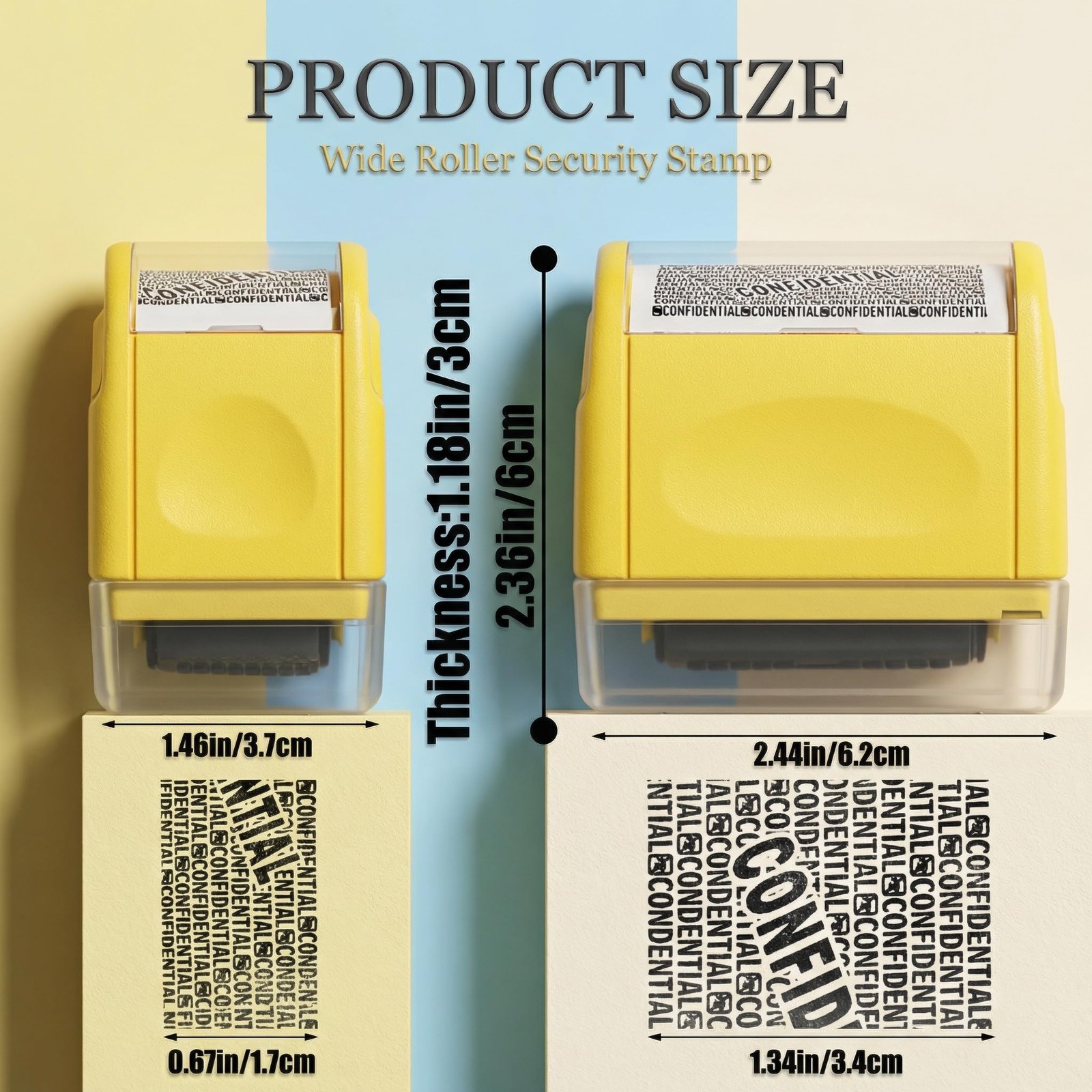 2 Pack Identity Protection Roller Stamp Identity Theft, Confidential, Privacy Ro