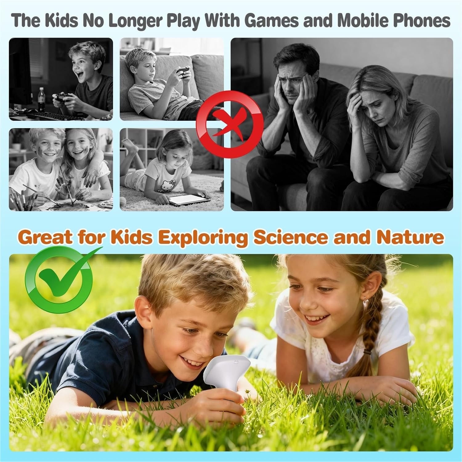 Kids Microscope with Adjustable LED and USB Connection Explore Like a Scientist