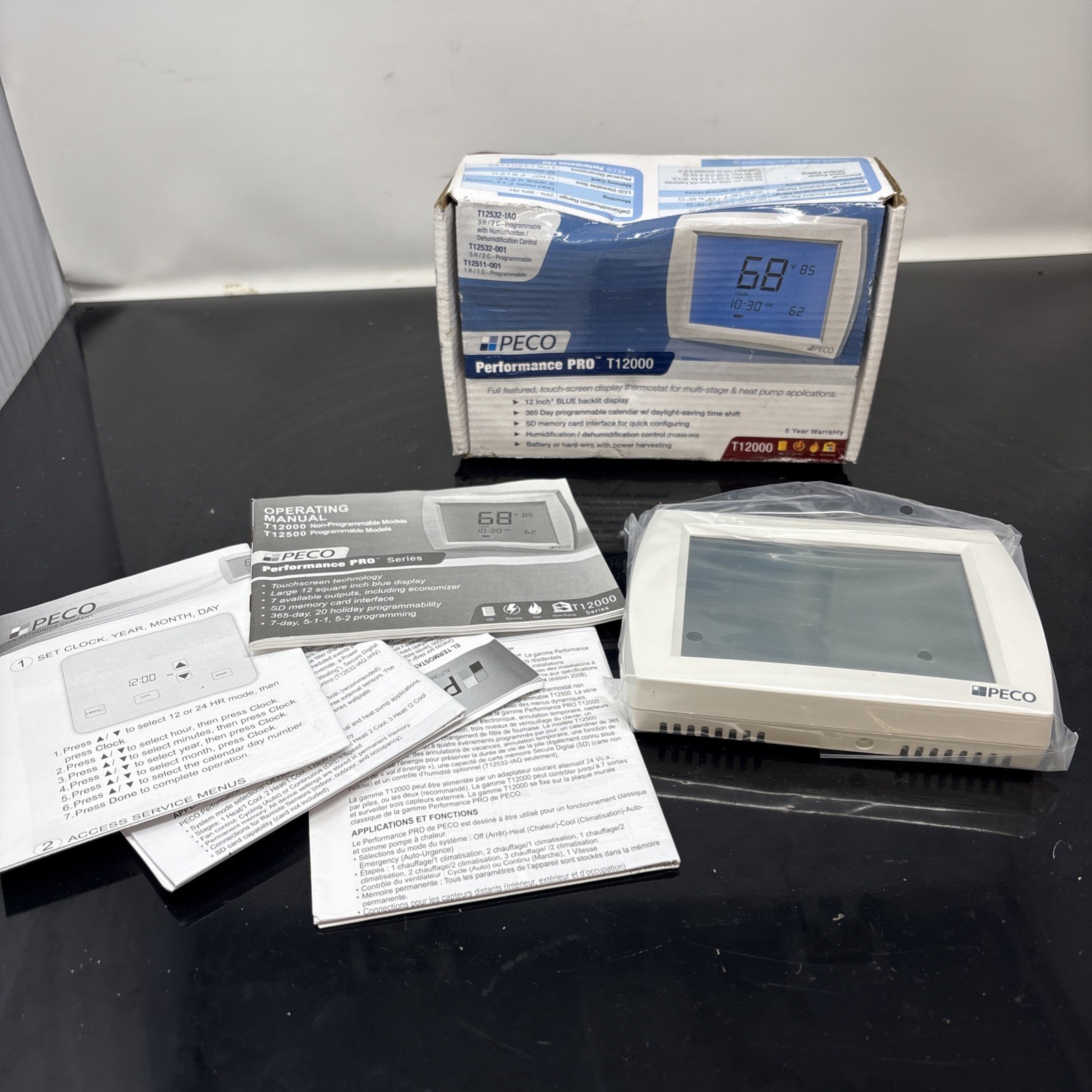 PECO T12000 Programmable Touchscreen Thermostat Model T12532-001 - New In Box
