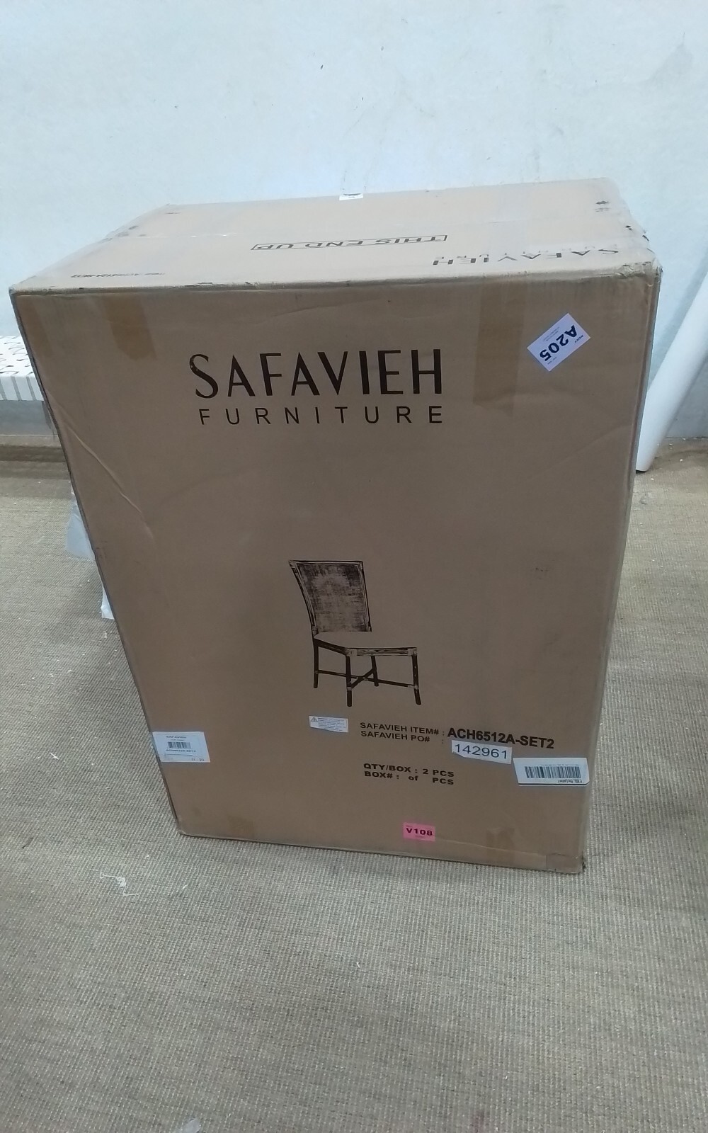 Safavieh CHIARA RATTN ACCT CHAIR W/CUSH, Reduced Price 2172730979 ACH6512A-SET2