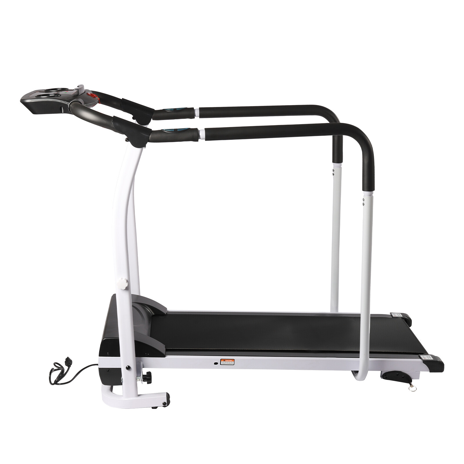 Walking Treadmill with Full Length Handrails &Heart Rate Sensor Recovery Fitness