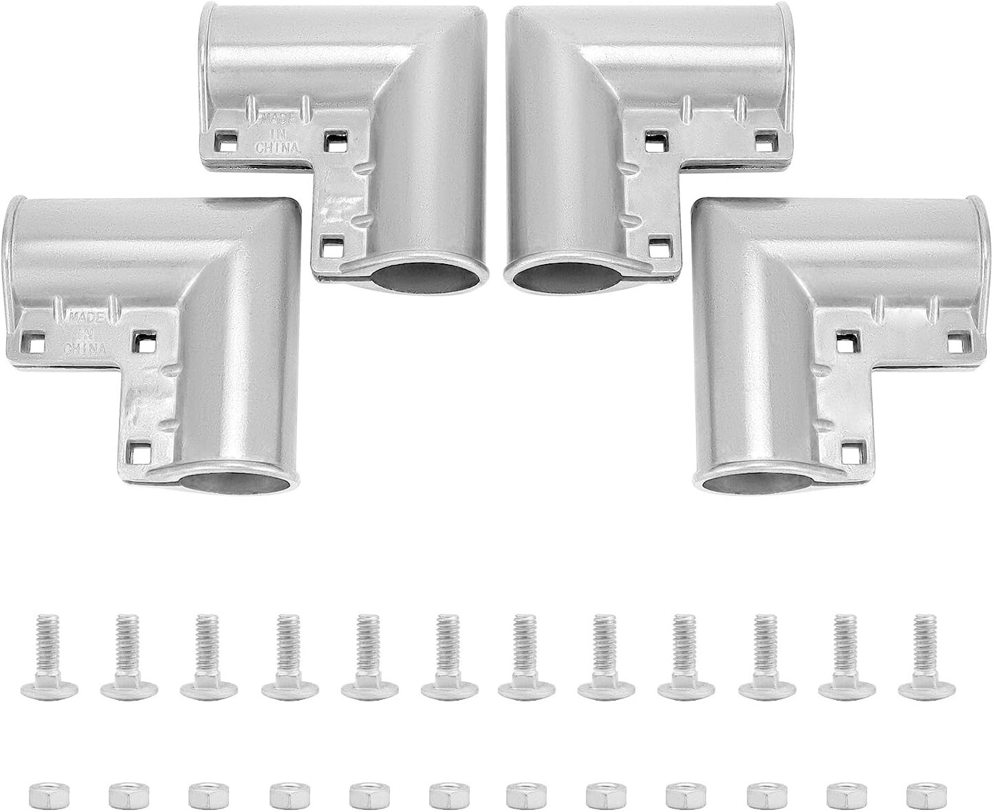 4pcs Aluminum Gate Corners Chain Link Fence Gate Elbows for 1-3/8" Diameter Pipe