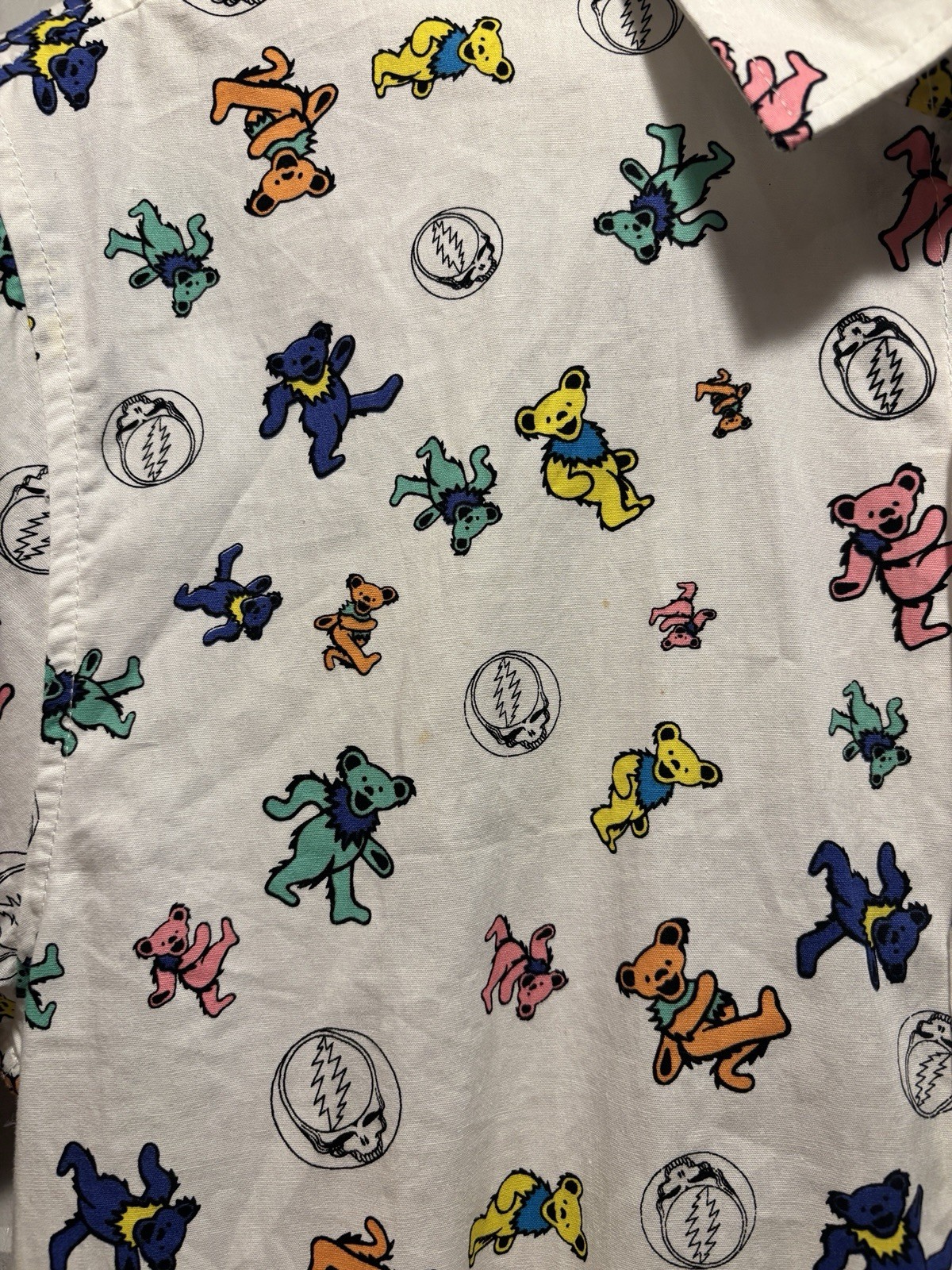 Grateful Dead Productions 2018 Button Down Collar Shirt Dancing Bears Skulls S