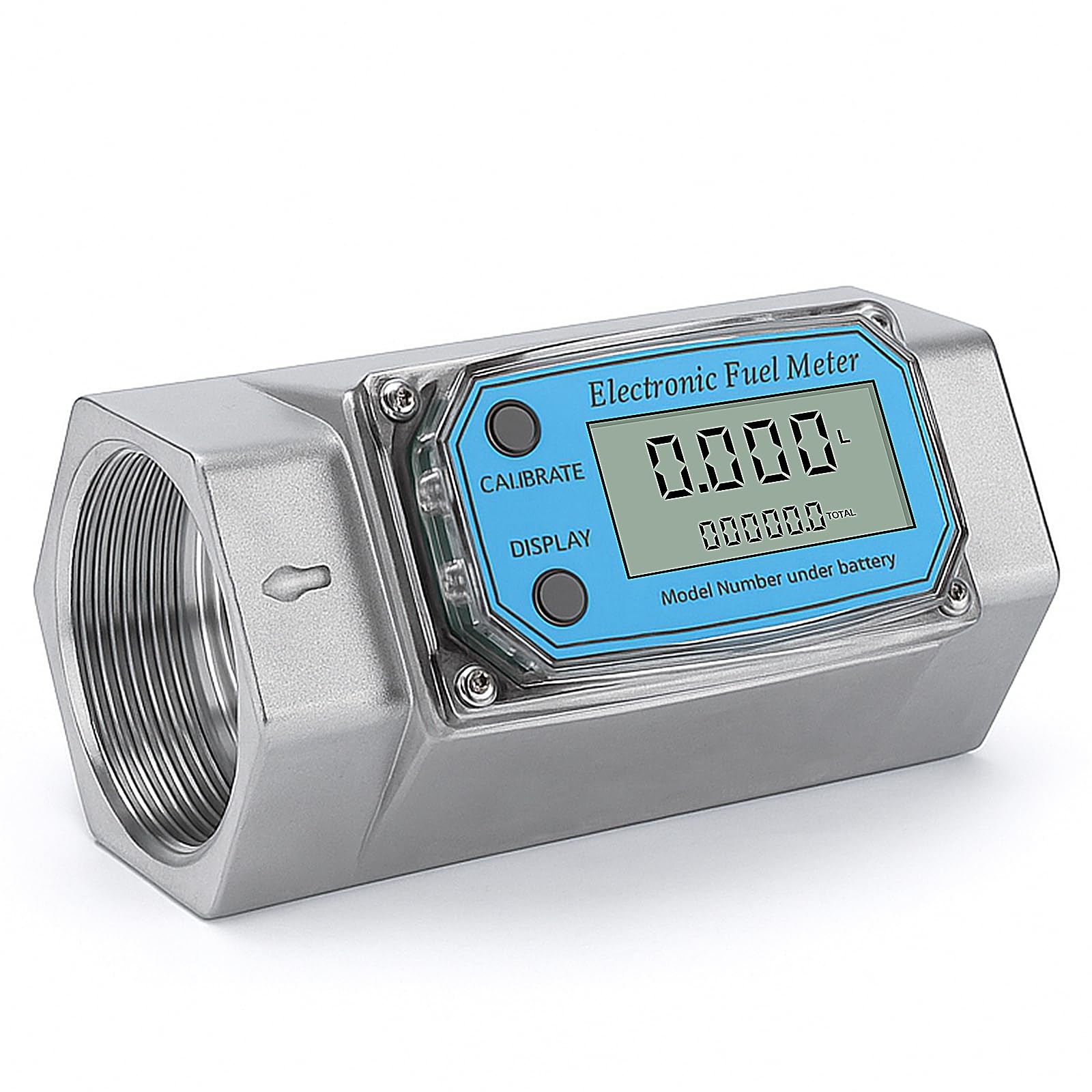 2 Inch Digital Turbine Flow Meter | Fuel Flow Meter, 15.8-132 GPM, NPT Thread...