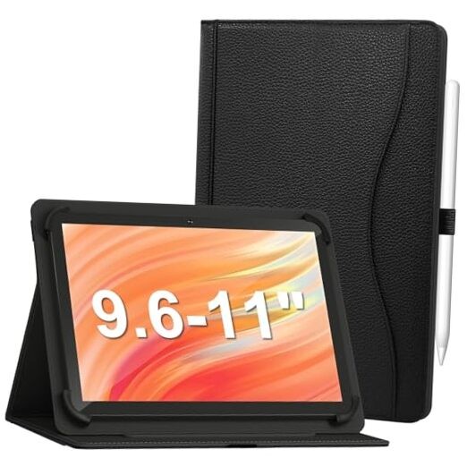 Universal Case for 9.6 10 10.1 11 inch Tablet, PU Leather Protective black