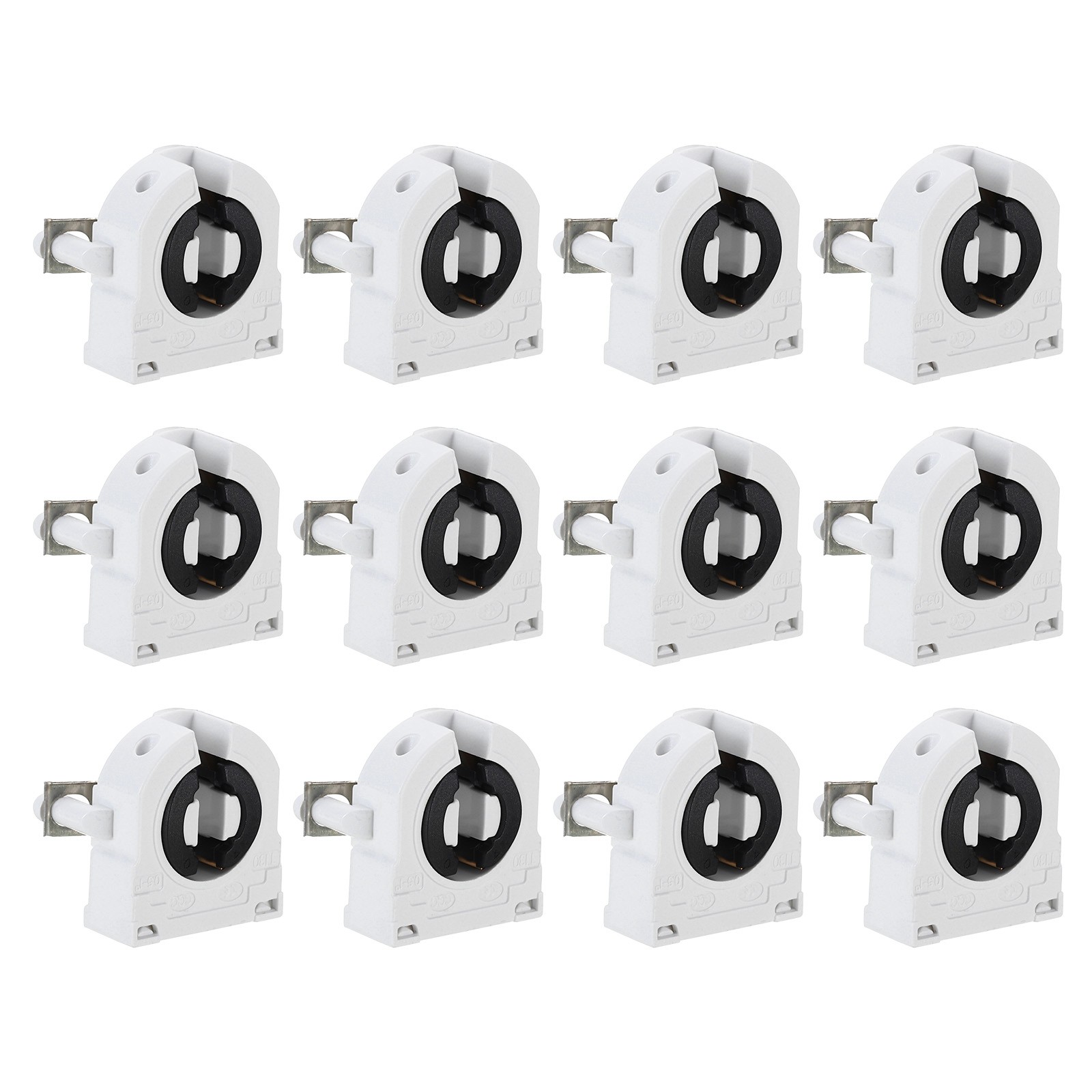 12pcs T8 Fluorescent Light Holder G13 Base LED Tube Light Socket 500V 27x31x18mm