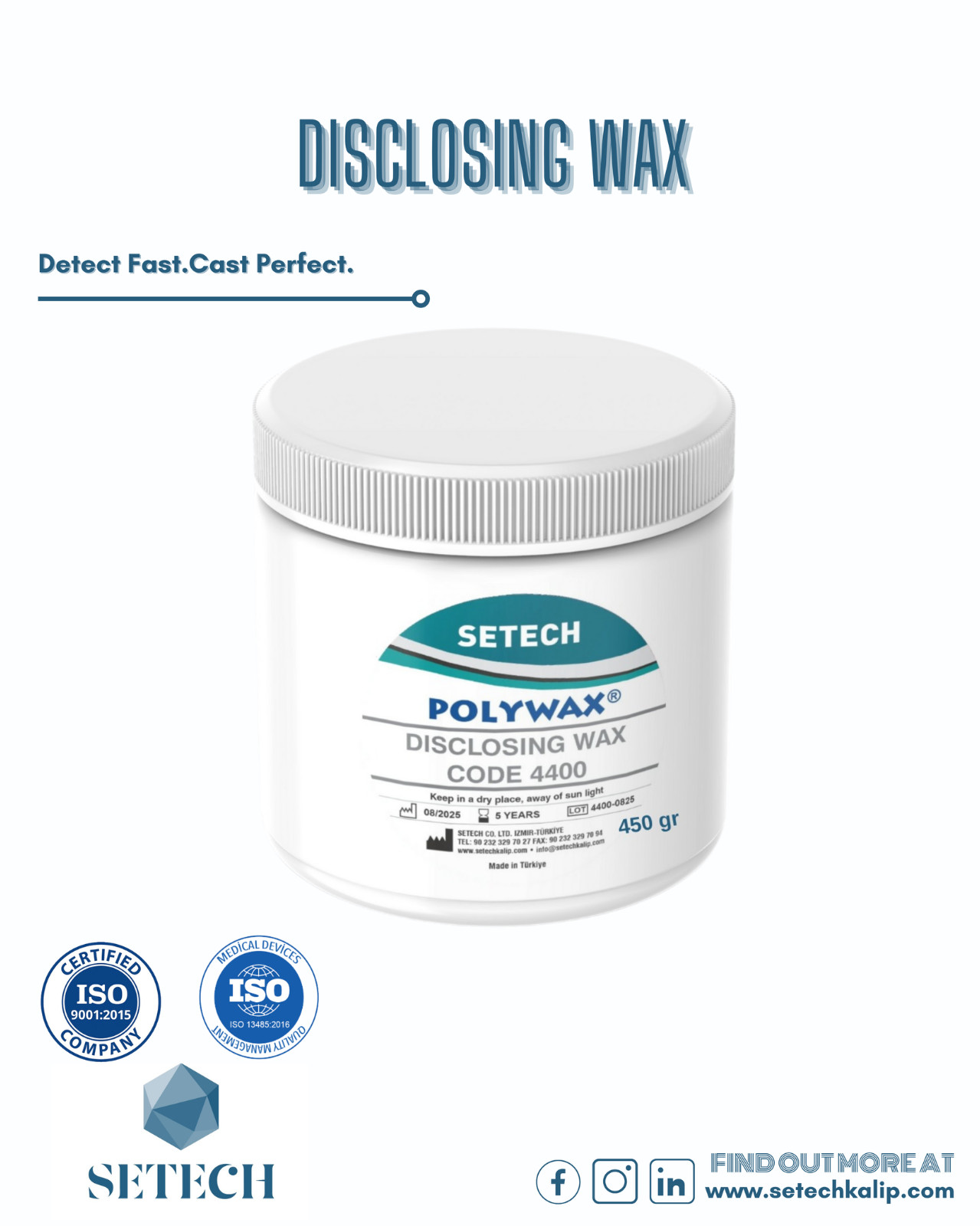Setech Disclosing Wax - To Repair Wax Pattern Defects.