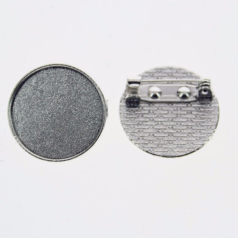 3pcs Tibetan silver color ROUND 20mm cabochon settings rim  brooch design XA0114