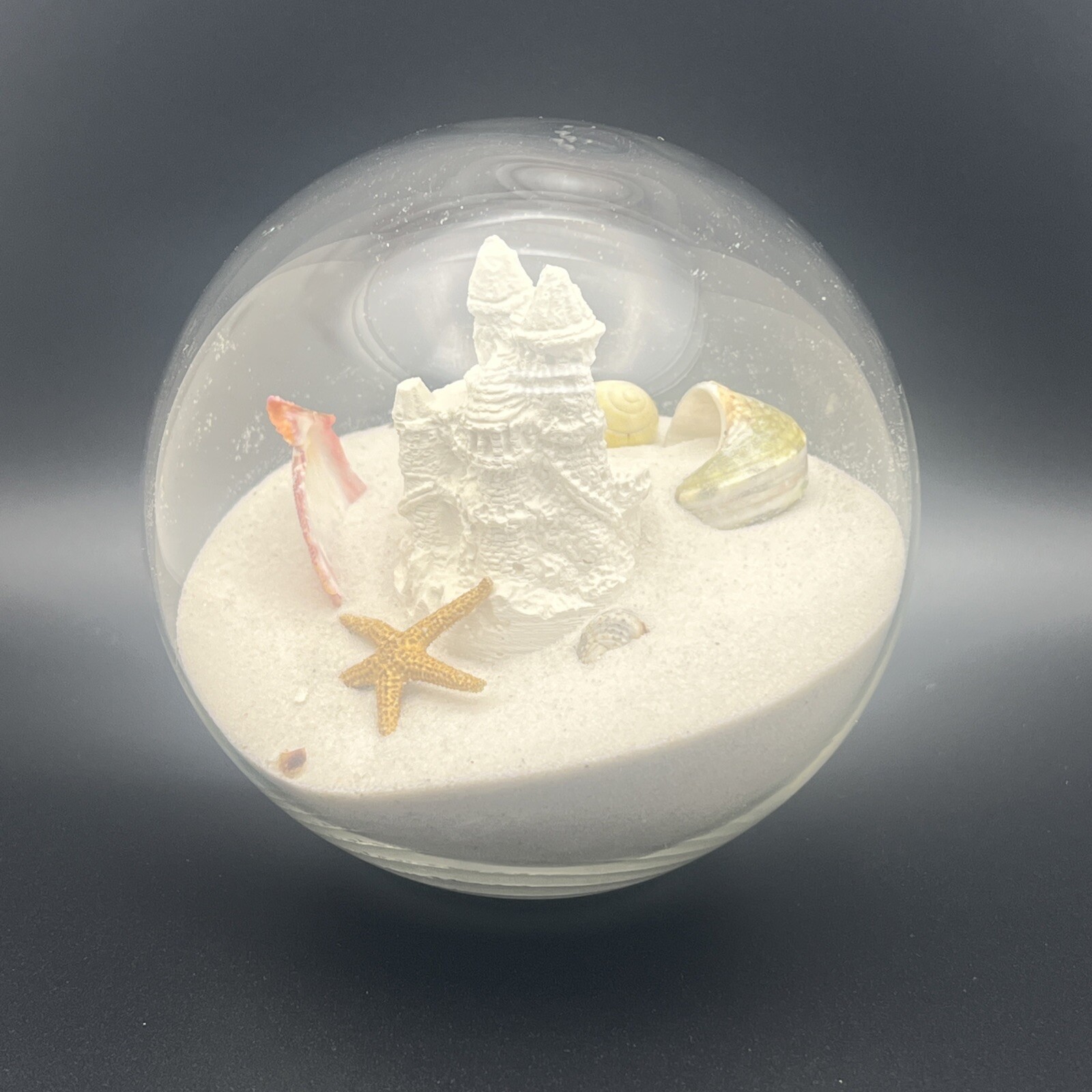 Caplugs® Home Decor Beach Globe with Castle, Shells, Starfish & Sand