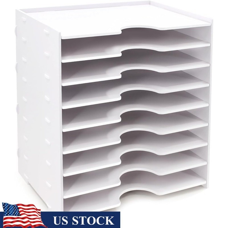 File Organizer Desk Document Holder Letter Mail Tray Storage Rack Home Office