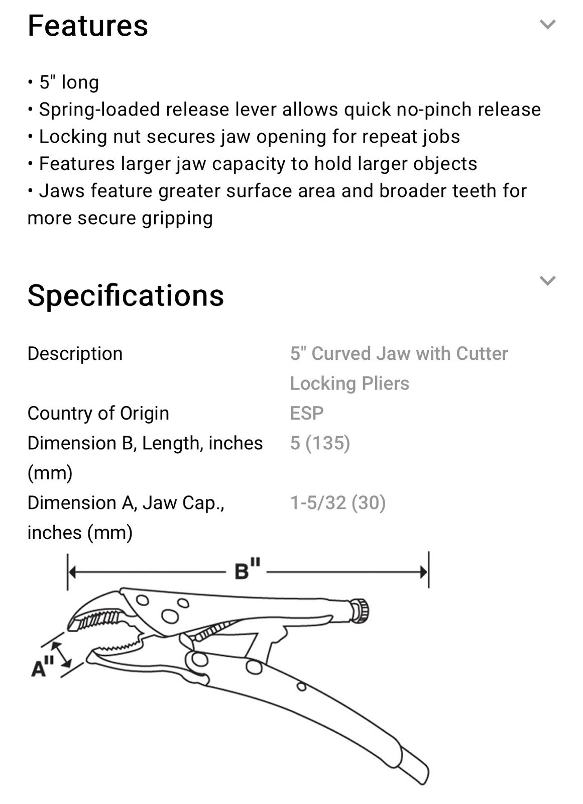 Snap On Curved Jaw with Cutter Locking Pliers NEW
