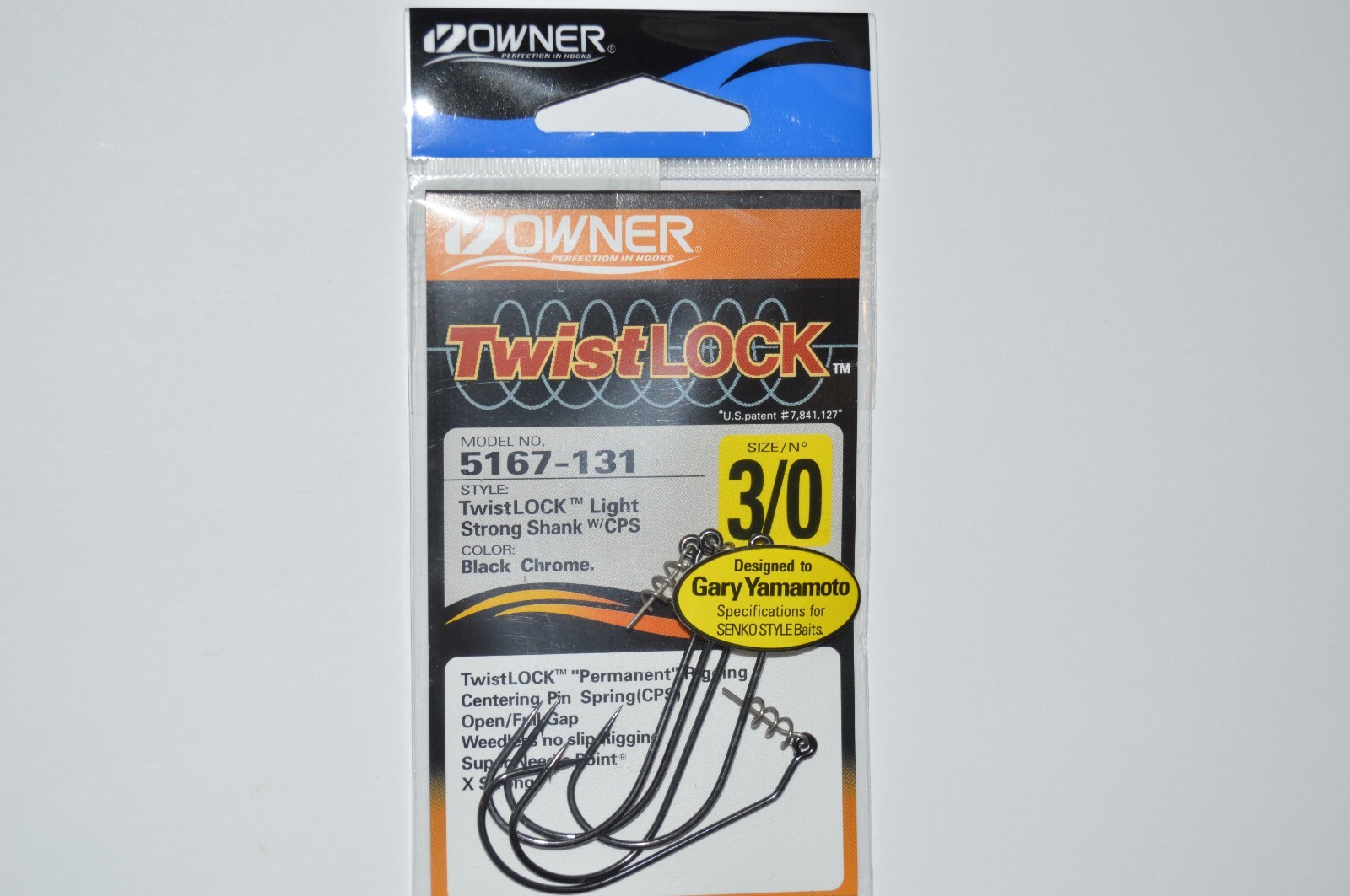 owner twistlock hooks 5167-131 black chrome 3/0 screw in yamamoto senko hook