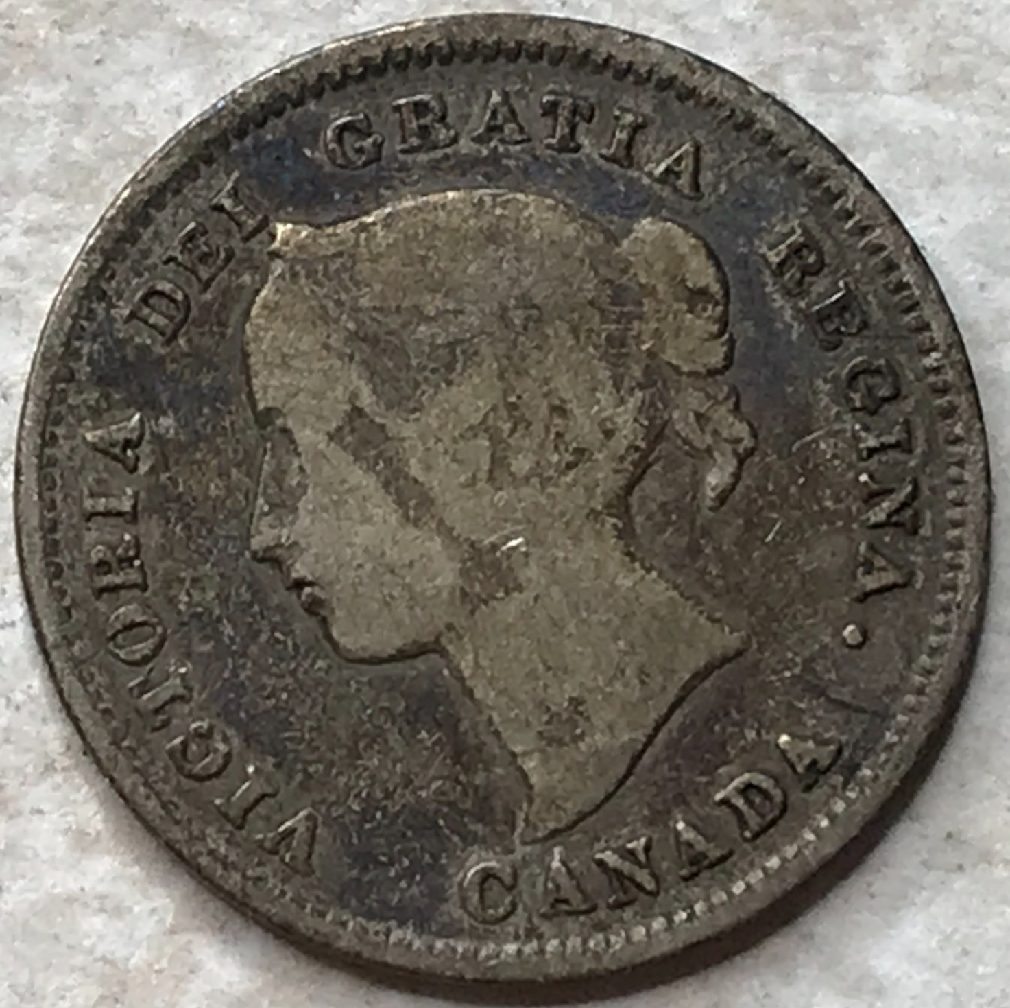 1899 Canada 5 Cent Silver .925 Nickel Foreign Coin F419