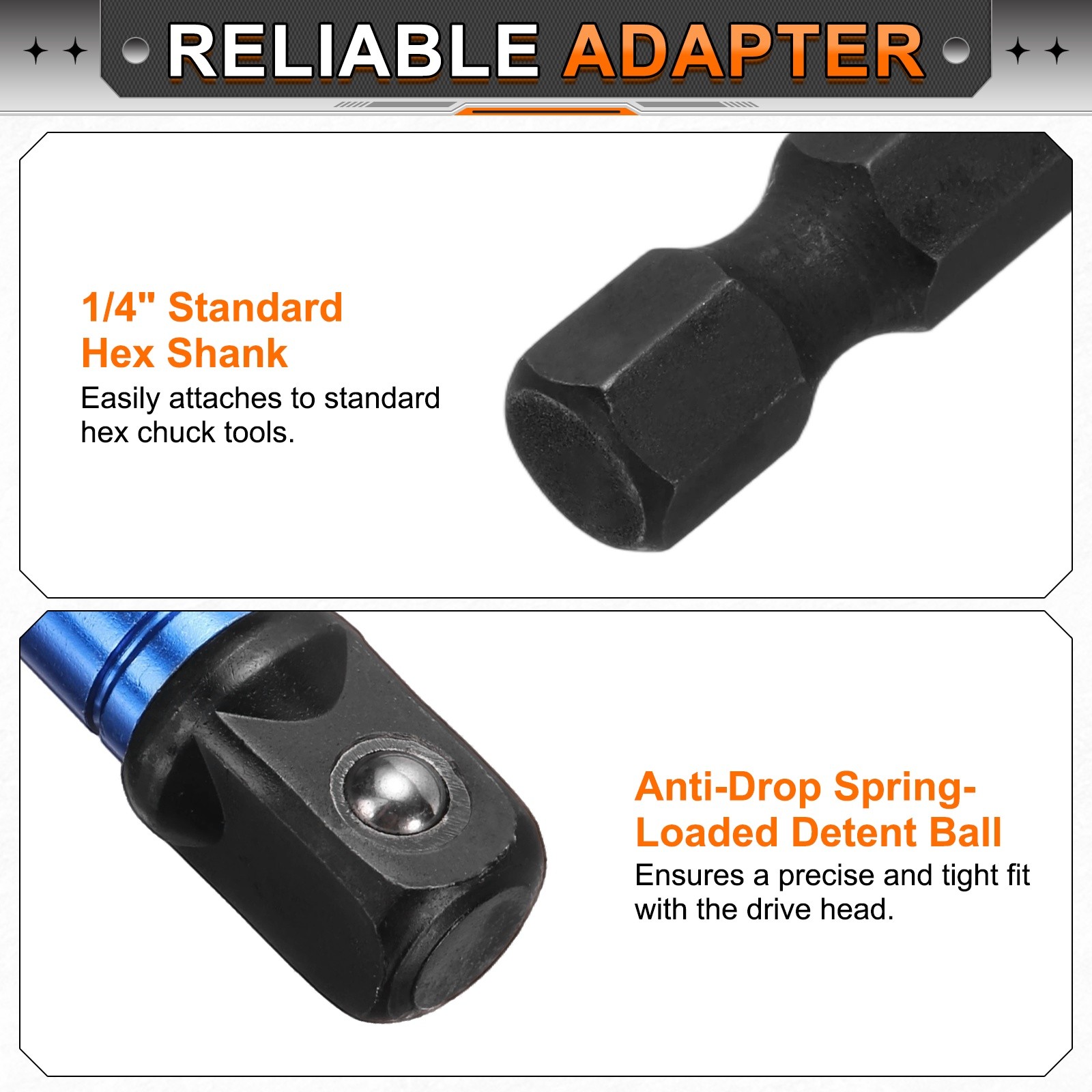 6pcs 1/2" Impact Driver Socket Adapter Extension Set Black-Blue