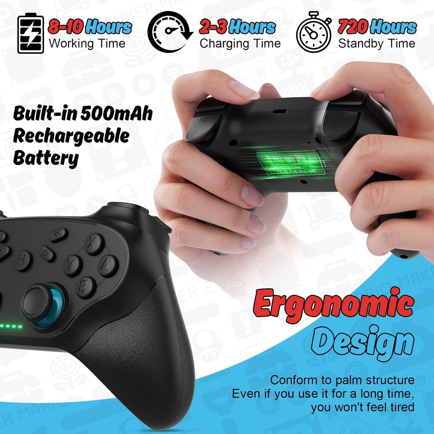 2 Pack Wireless Controller for Nintendo Switch 2/1 Lite/OLED and PC, with Blu...