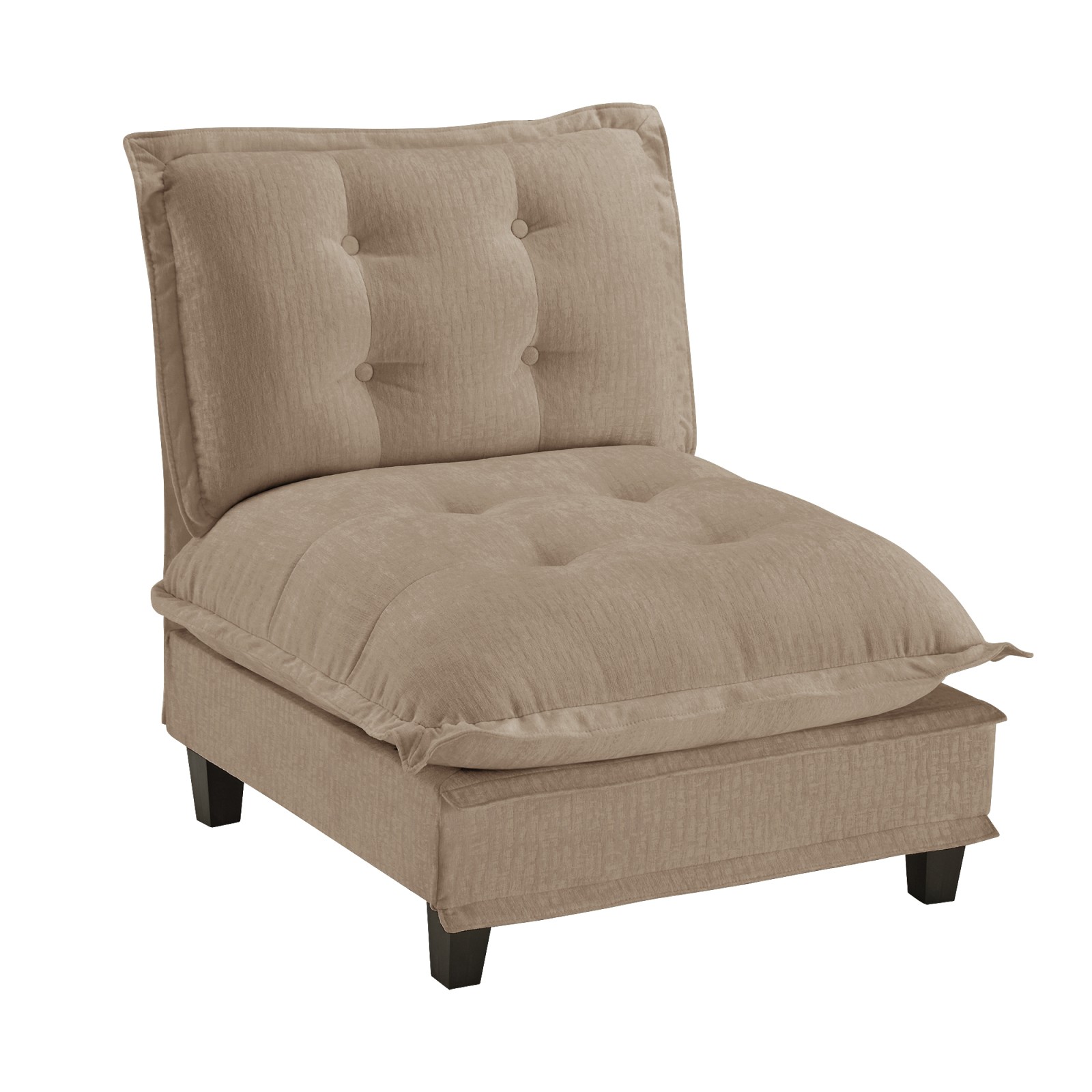 73" Armless Sofa Chenille Light Brown Modular Sectional